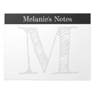 Vintage-Typografie großes individuelles Monogramm  Notizblock