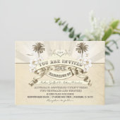 Vintage Typografie Hochzeitseinladungen Einladung (Stehend Vorderseite)