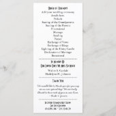 Vintage Typografie-Hochzeitsprogramme Programm (Rückseite)