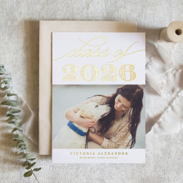 Vintage Typografie-Klasse des Foto-Abschlusses 202 Folieneinladung