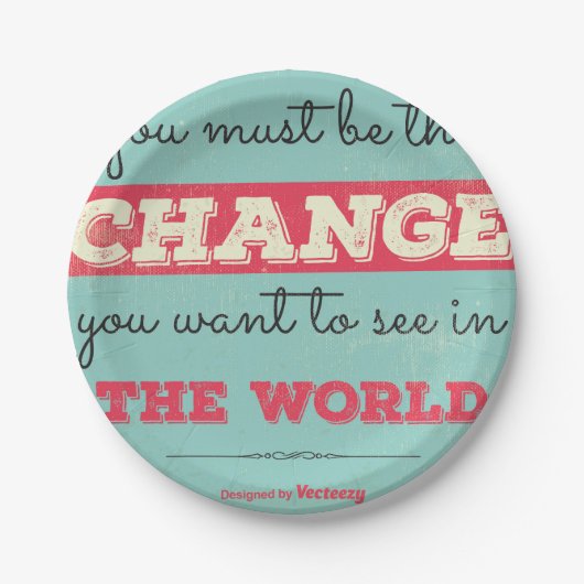 Vintage Typografie Pappteller (Vorderseite)