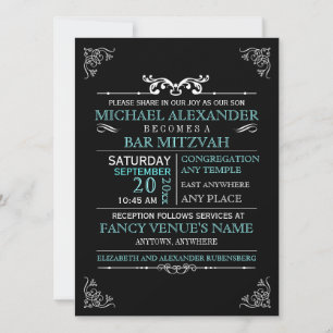 Vintage Typografie Poster Bar-Bat Mitzvah Einladung