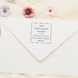 Vintage Typografie-Rücksendeadresse Gummistempel