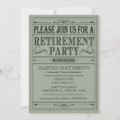 Vintage Typografie, Ruhestands-Party Einladungen (Vorderseite)