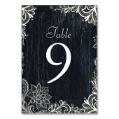 Vintage Typografie rustikale Hochzeitskalkpappe Tischnummer (Vorderseite)