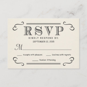 Vintage Typografie Rustikale UAWG Wedding Antwort