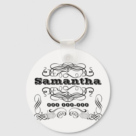 Vintage Typografie Schlüsselanhänger (Vorderseite)