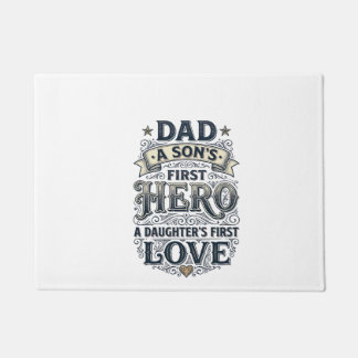 Vintage-Typografie-Shirt Papa Sohn Held Tochter Li Fußmatte