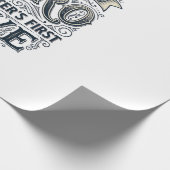 Vintage-Typografie-Shirt Papa Sohn Held Tochter Li Geschenkpapier (Ecke)