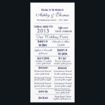 Vintage Typografie Stil Navy Blue Wedding Programm<br><div class="desc">Vintage rustikale Typografie Stil Hochzeitsprogramme mit dunkelmarineblau auf weißem Hintergrund. Der Wortlaut ist in einem Schriftstil abgedruckt. Die Hochzeitsfeier ist auf der Vorderseite und die Reihenfolge der Zeremonie ist auf der Rückseite. Zimmer für "In Erinnerung an" für Großeltern, die weitergegeben haben, und auch Raum für Dankeschön an die Braut und...</div>