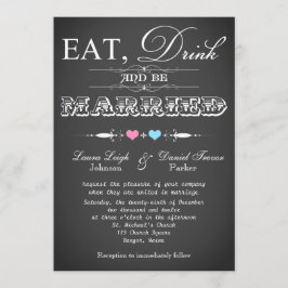 Vintage Typografie-Tafel Hochzeitsempfang 11 Einladung