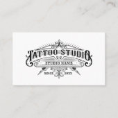 Vintage Typografie Tattoo Studio Visitenkarte (Vorderseite)