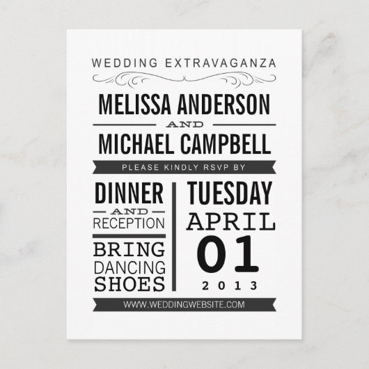 Vintage Typografie UAWG Postkarte (Vorderseite)