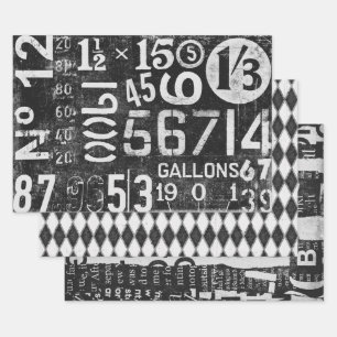 Vintage Typografie-Umschlagpapier für Entkopplung Geschenkpapier Set