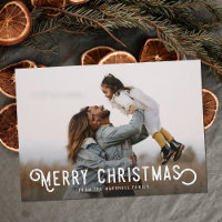 Vintage Typografie und Orangen Frohe Weihnachten