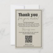 Vintage Typografie-Verpackungsbestellung Dankeschö Dankeskarte (Vorderseite)