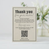 Vintage Typografie-Verpackungsbestellung Dankeschö Dankeskarte (Stehend Vorderseite)