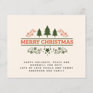 Vintage Typografie-Weihnachtsbrief