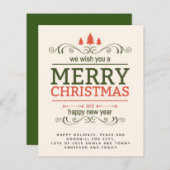 Vintage Typografie-Weihnachtsbrief (Vorne/Hinten)