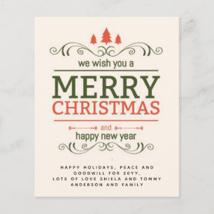 Vintage Typografie-Weihnachtsbrief