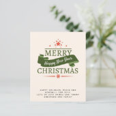 Vintage Typografie-Weihnachtsbrief (Stehend Vorderseite)