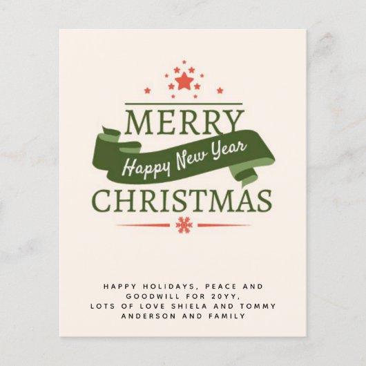 Vintage Typografie-Weihnachtsbrief (Vorderseite)