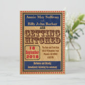 Vintage Typografie Western Hochzeitseinladung Einladung (Stehend Vorderseite)