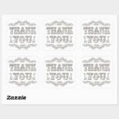 Vintage Typografie White Danke Stickers (Blatt)