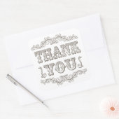 Vintage Typografie White Danke Stickers (Umschlag)