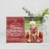 Vintage Typografie wünscht Ihnen frohe Weihnachten (Stehend Vorderseite)