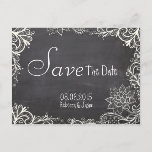Vintage Typografie - Zwischenablage Save the Date Ankündigungspostkarte