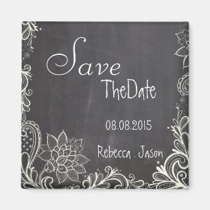 Vintage Typografie - Zwischenablage Save the Date Magnet
