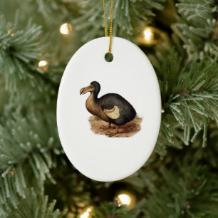 Vintage Typografische Dodo-Bird-Illustration Keramikornament