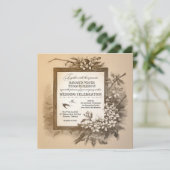 Vintage typografische einzigartige Hochzeitsfeier Einladung (Stehend Vorderseite)