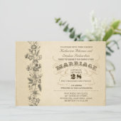 Vintage typografische Hochzeitseinladung Einladung (Stehend Vorderseite)