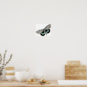 Vintage Typografische Moth-Illustration Poster (Küche)