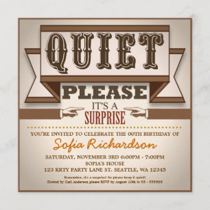 vintage typografische Überraschung Geburtstagspart Einladung