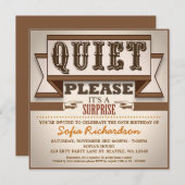 Vintage typografische Überraschungsparty Einladung (Vorne/Hinten)