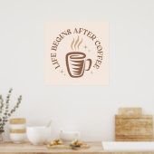 Vintage typografisches Design mit Kaffeetasse. Poster (Küche)
