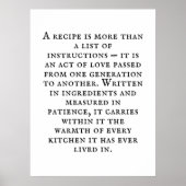 Vintage Typography Rustic Kitchen Poster (Vorne)