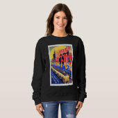 Vintage U-Bahn Tokio Vintag 1929 Holzblock Sweatshirt (Vorne ganz)