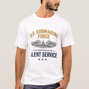 Vintage U-Boot-Streitkräfte Stiller Dienst Vektor  T-Shirt