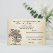 Vintage uAwg für Hochzeitsdesign RSVP Karte (Stehend Vorderseite)