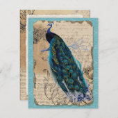 Vintage UAWG-Reaktion für alte Pfaue RSVP Karte (Vorne/Hinten)