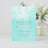 Vintage UAWG - Saitenleuchten - blau RSVP Karte (Stehend Vorderseite)