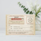 Vintage UAWG WEDDING-Telegramme mit Wahlmöglichkei RSVP Karte (Stehend Vorderseite)