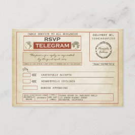Vintage UAWG WEDDING-Telegramme RSVP Karte
