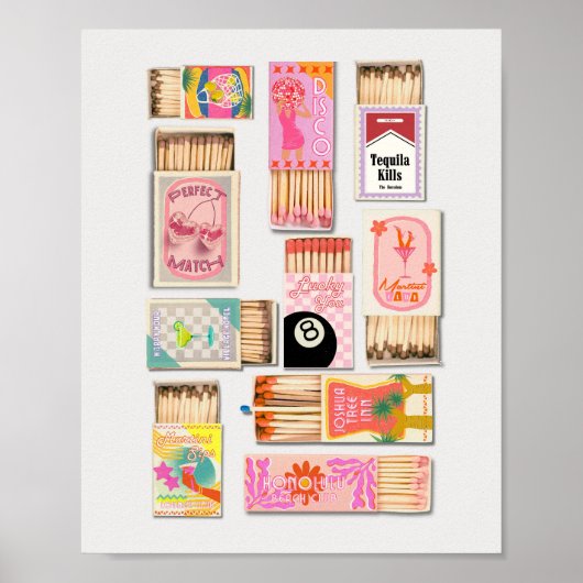 Vintage Übereinstimmung Poster (Vorne)