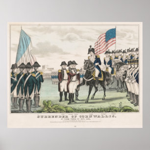 Vintage Übergabe von Lord Cornwallis Illustration Poster