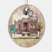Vintage überlegene Carnegie-Bibliothek Keramik Ornament (Links)